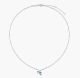 Sterling Silver December Birthstone Necklace w/ Lab Diamond - 18"